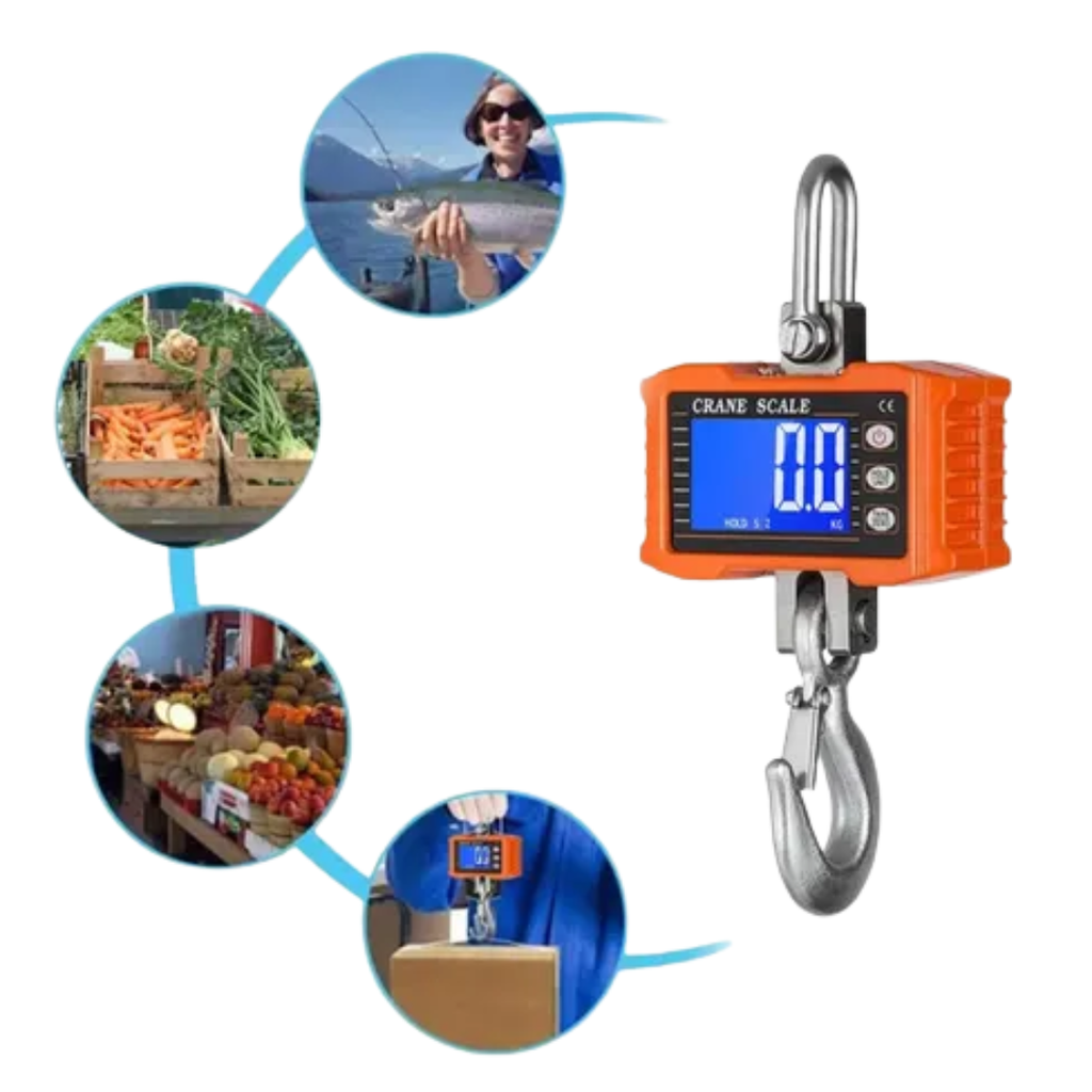 ⚖️ Báscula Colgante Industrial TitanPro 500KG Recargable⚖️